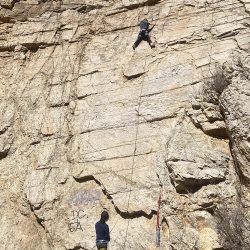 Rock climbing one minute away