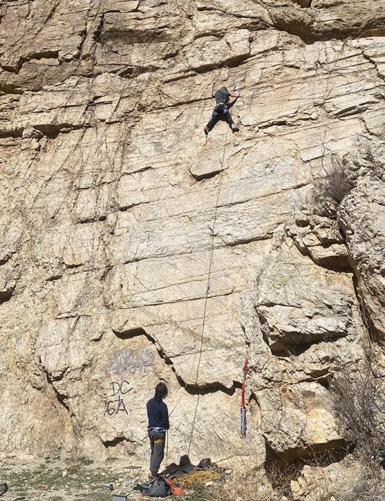 Rock climbing one minute away